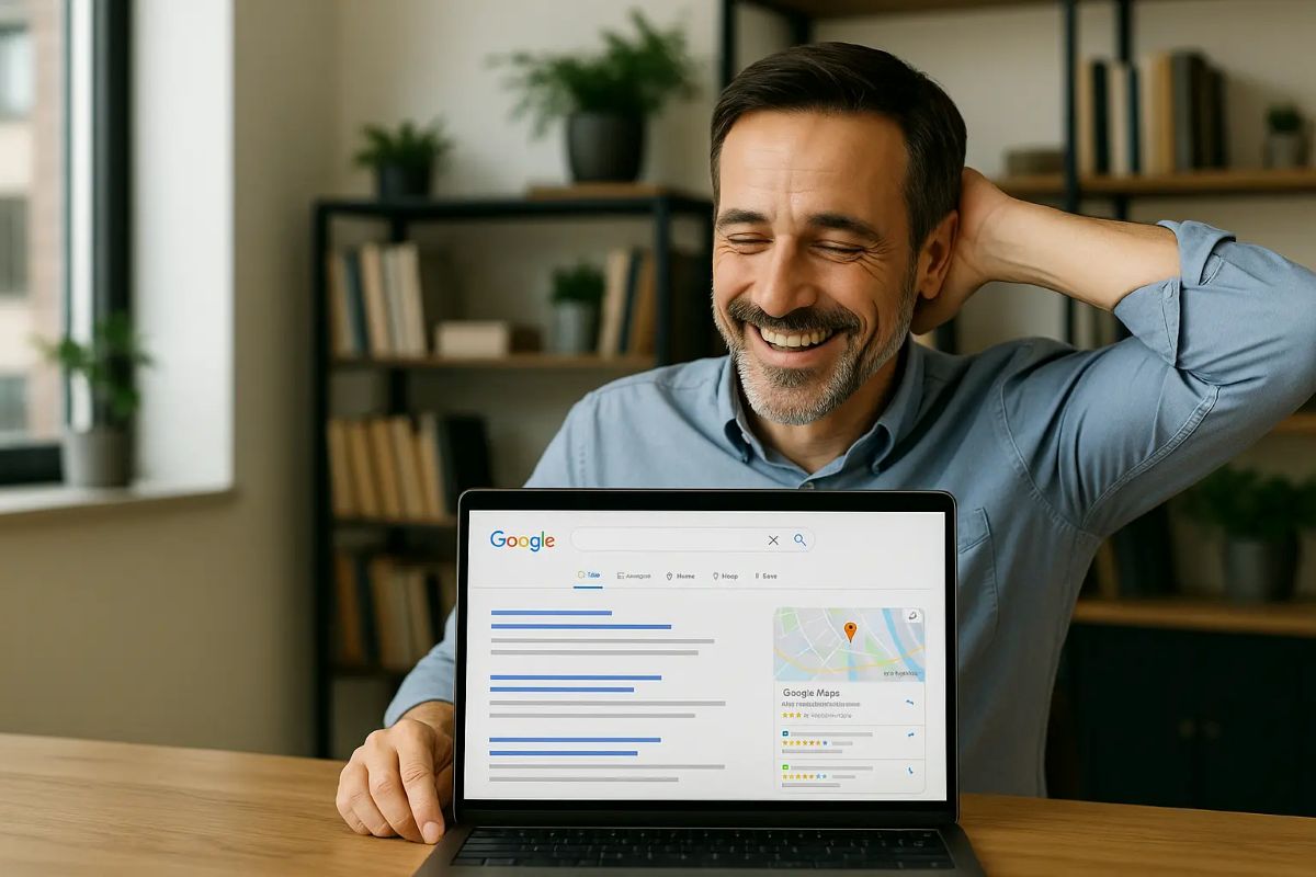man-showing-google-search-results-local-seo-success